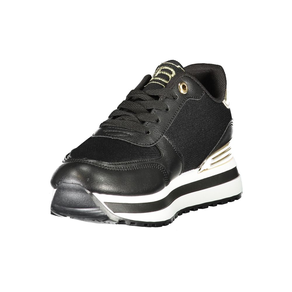 Black Polyester Women Sneaker