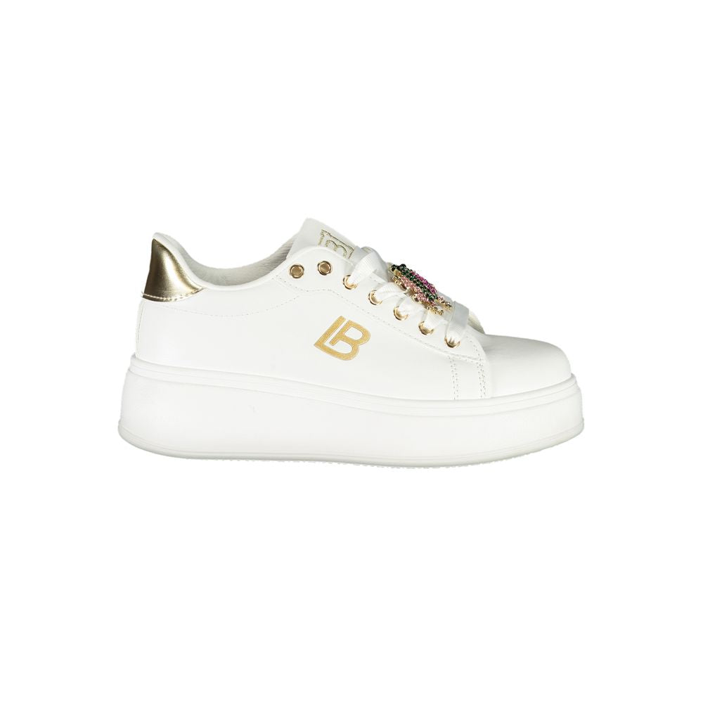 White Synthetic Women Sneaker