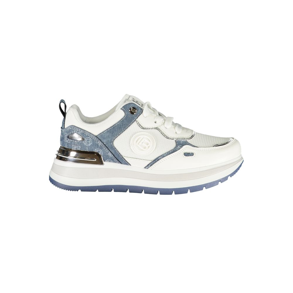 White Polyester Women Sneaker