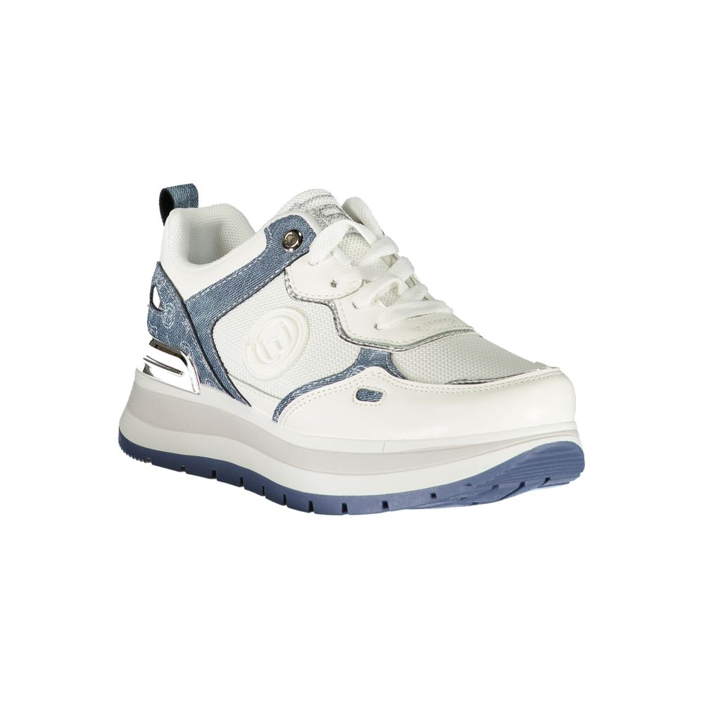 White Polyester Women Sneaker
