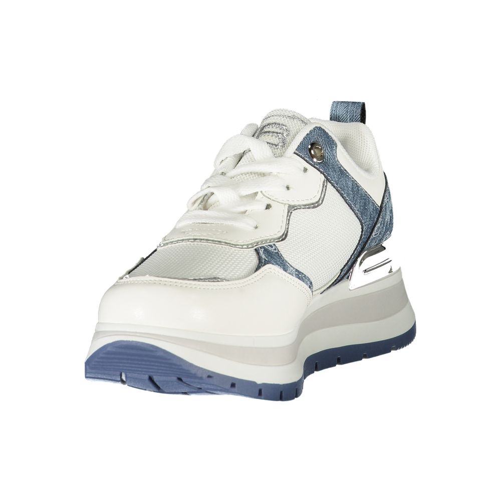 White Polyester Women Sneaker