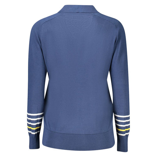 Blue Cotton Women Sweater