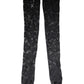 Dolce & Gabbana Black Floral Lace Cotton Stretch Stockings Socks