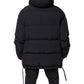 Dolce & Gabbana Black Nylon Full Zip Hooded Parka Jacket