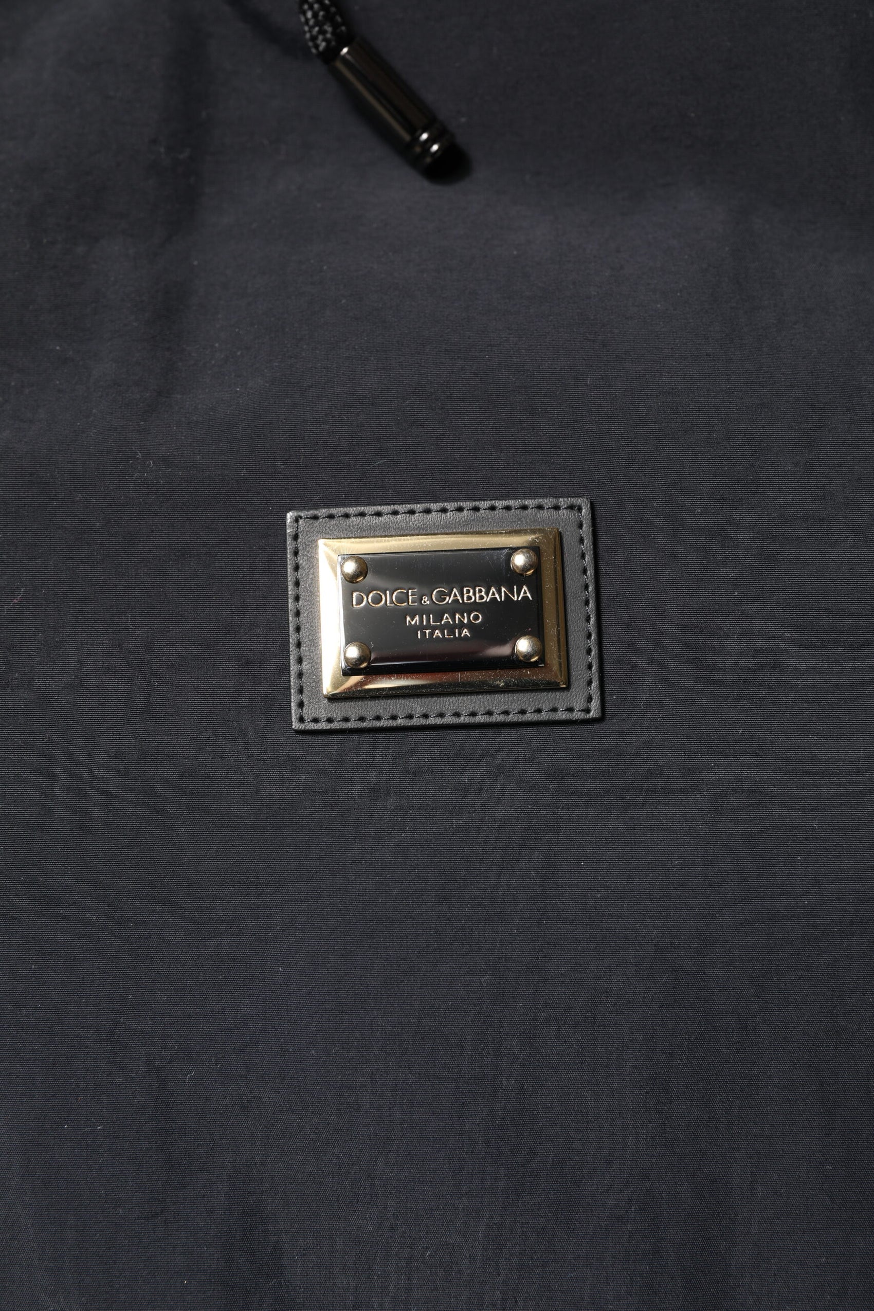 Dolce & Gabbana Black Nylon Full Zip Hooded Parka Jacket