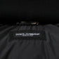 Dolce & Gabbana Blue Logo Full Zip Hooded Quilted Jacket