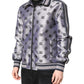 Dolce & Gabbana Gray Logo Monogram Full Zip Bomber Jacket