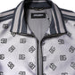 Dolce & Gabbana Gray Logo Monogram Full Zip Bomber Jacket