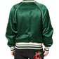 Dolce & Gabbana Green Floral DG Logo Full Zip Bomber Jacket