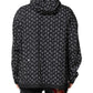 Dolce & Gabbana Black Heart Print Hooded Windbreaker Jacket
