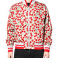 Dolce & Gabbana White Cherry Print Full Zip Bomber Jacket