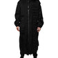 Dolce & Gabbana Black Hooded Long Men Windbreaker Jacket