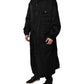 Dolce & Gabbana Black Hooded Long Men Windbreaker Jacket