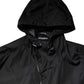 Dolce & Gabbana Black Hooded Long Men Windbreaker Jacket