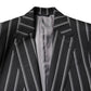 Dolce & Gabbana Black Striped SICILIA Formal 2 Piece Suit