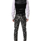 Dolce & Gabbana Black Gray MARTINI Jacquard Men 3 Piece Suit