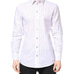 Dolce & Gabbana White Stripes Cotton GOLD Formal Dress Shirt
