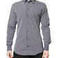 Dolce & Gabbana Black White Striped GOLD Formal Dress Shirt