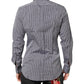 Dolce & Gabbana Black White Striped GOLD Formal Dress Shirt