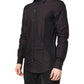 Dolce & Gabbana Maroon Jacquard Cotton GOLD Men Dress Shirt
