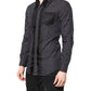 Dolce & Gabbana Black Polka Dot Long Sleeves Gold Formal Shirt