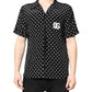 Dolce & Gabbana Black Polka Dot Short Sleeves Casual Shirt