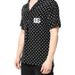 Dolce & Gabbana Black Polka Dot Short Sleeves Casual Shirt