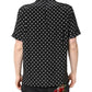 Dolce & Gabbana Black Polka Dot Short Sleeves Casual Shirt