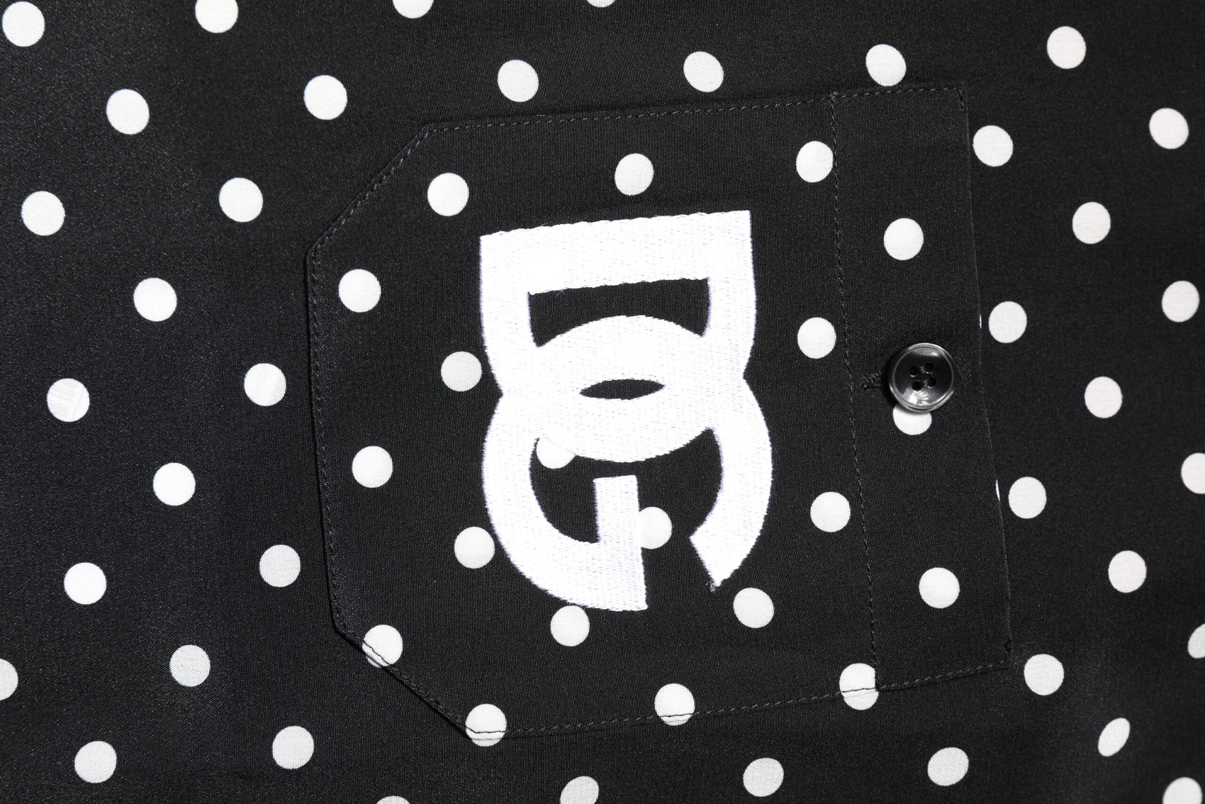 Dolce & Gabbana Black Polka Dot Short Sleeves Casual Shirt