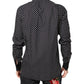 Dolce & Gabbana Black Polka Dot Cotton Formal Dress Shirt