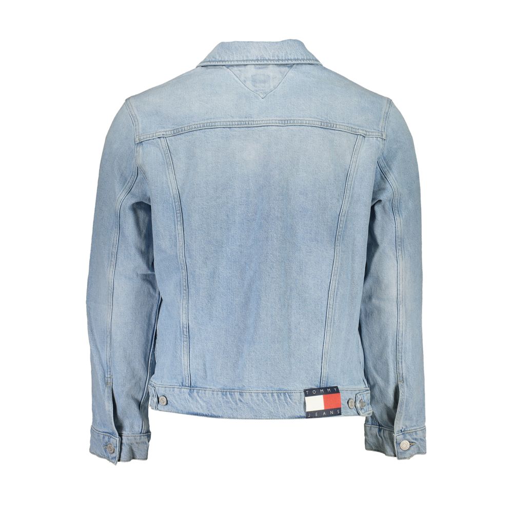 Light Blue Cotton Men Jacket