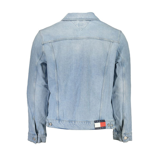 Light Blue Cotton Men Jacket
