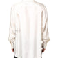 Dolce & Gabbana Ivory Silk Long Sleeves Men Casual Shirt