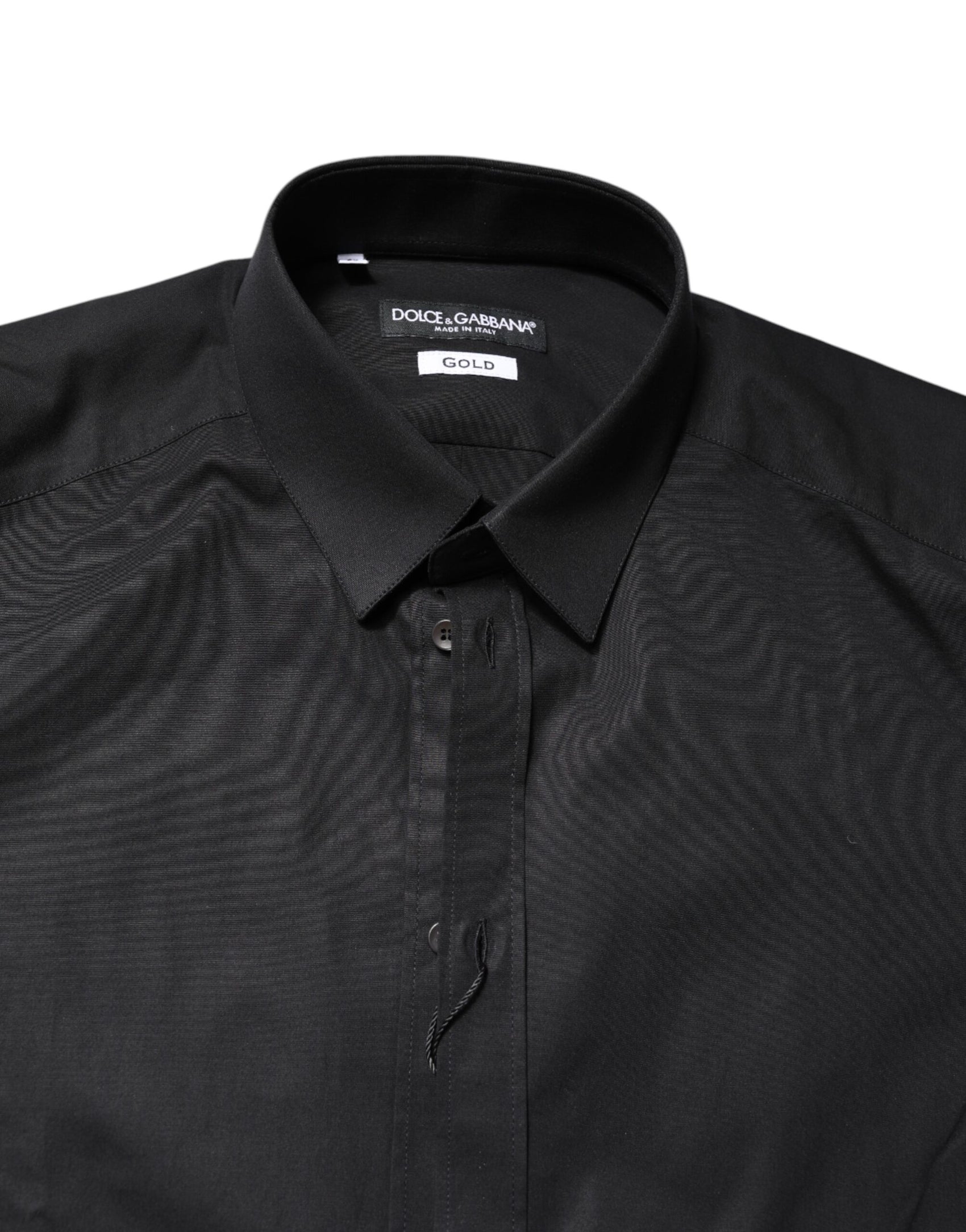 Dolce & Gabbana Black GOLD Cotton Long Sleeves Dress Shirt