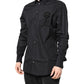 Dolce & Gabbana Black Floral Gold Cotton Dress Formal Shirt