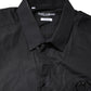 Dolce & Gabbana Black Floral Gold Cotton Dress Formal Shirt