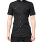 Dolce & Gabbana Black Short Sleeves Cotton GOLD Casual Shirt