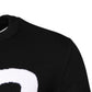 Dolce & Gabbana Black White Knit Logo Print Pullover Sweater