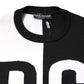 Dolce & Gabbana Black White Knit Logo Print Pullover Sweater