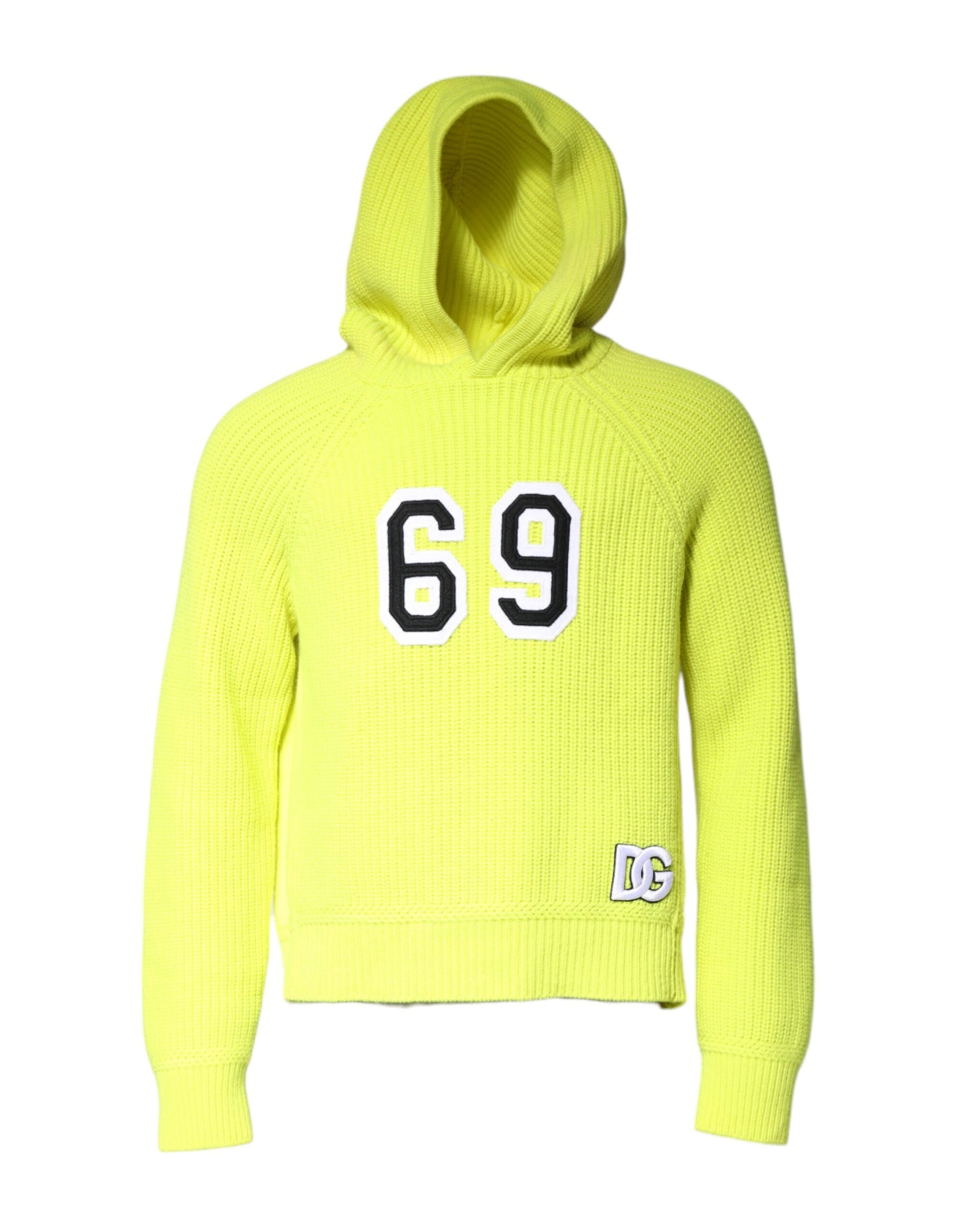 Dolce & Gabbana Green 69 Knit Hooded Men Pullover Sweater