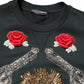 Dolce & Gabbana Black Sequined Embellished Pullover Sweater