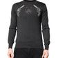 Dolce & Gabbana Gray Embroidery Knit Men Pullover Sweater