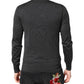 Dolce & Gabbana Gray Embroidery Knit Men Pullover Sweater