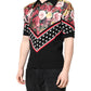 Dolce & Gabbana Black Floral Collared Short Sleeve T-shirt