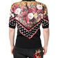 Dolce & Gabbana Black Floral Collared Short Sleeve T-shirt