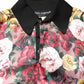 Dolce & Gabbana Black Floral Collared Short Sleeve T-shirt