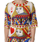 Dolce & Gabbana White Queen Of Heart Short Sleeve Midi Dress