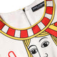 Dolce & Gabbana White Queen Of Heart Short Sleeve Midi Dress