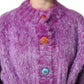 Dolce & Gabbana Purple Button Embellished Trench Coat Jacket
