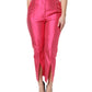 Dolce & Gabbana Pink Silk High Waist Tapered Pants